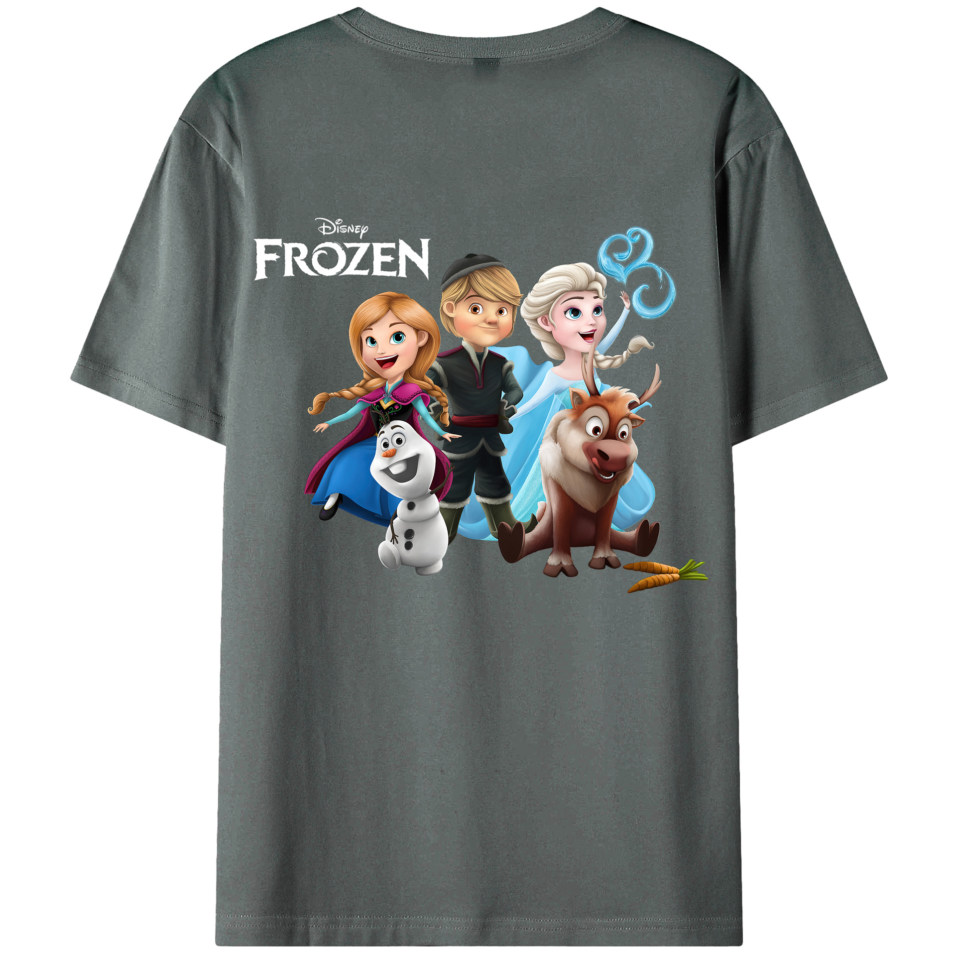 （画像用） アナと雪の女王 アンナ エルサ Frozen Anna Elsa 綿100％ メンズ半袖Tシャツ（バックプリント） 通気性